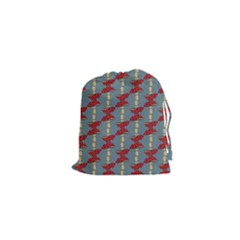 Mushroom Madness Red Grey Polka Dots Drawstring Pouches (xs)  by Mariart