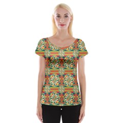 Eye Catching Pattern Cap Sleeve Tops by linceazul