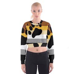 Bear Pride Flag Cropped Sweatshirt by Valentinaart
