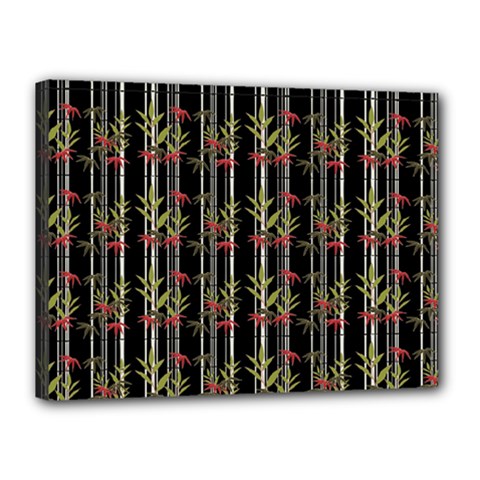 Bamboo Pattern Canvas 16  X 12  by ValentinaDesign