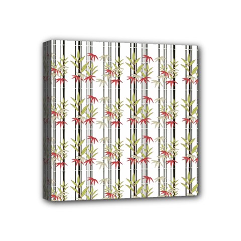 Bamboo Pattern Mini Canvas 4  X 4  by ValentinaDesign