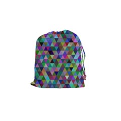Triangle Tile Mosaic Pattern Drawstring Pouches (small)  by Nexatart