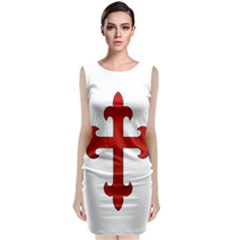 Crusader Cross Sleeveless Velvet Midi Dress by Valentinaart