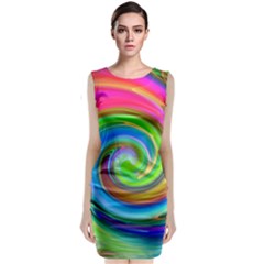 Rainbow Twist Sleeveless Velvet Midi Dress by norastpatrick