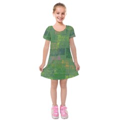 Abstract Art Kids  Short Sleeve Velvet Dress by ValentinaDesign