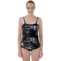 Abstract Art Twist Front Tankini Set by ValentinaDesign