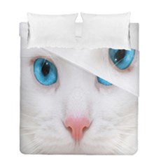 Beautiful White Face Cat Animals Blue Eye Duvet Cover Double Side (full/ Double Size) by Mariart