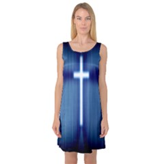 Blue Cross Christian Sleeveless Satin Nightdress by Mariart