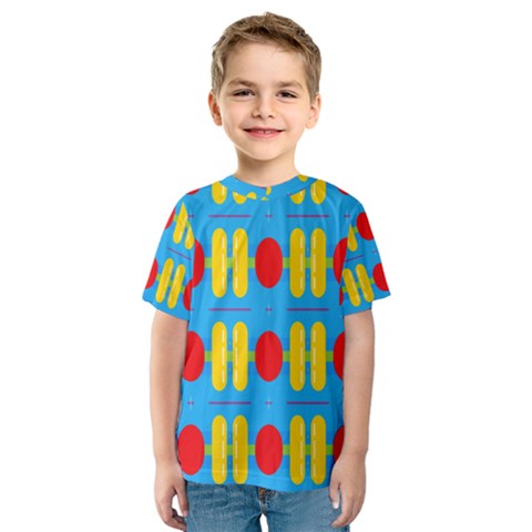 Ovals And Stripes Pattern                            Kid s Sport Mesh Tee by LalyLauraFLM