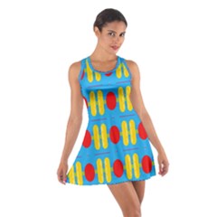 Ovals And Stripes Pattern                            Cotton Racerback Dress by LalyLauraFLM