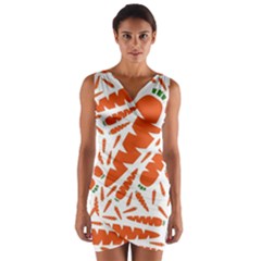 Carrots Fruit Vegetable Orange Wrap Front Bodycon Dress by Mariart