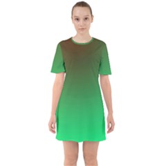 Course Colorful Pattern Abstract Green Sixties Short Sleeve Mini Dress by Nexatart