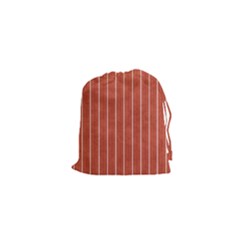 Line Vertical Orange Drawstring Pouches (xs)  by Mariart