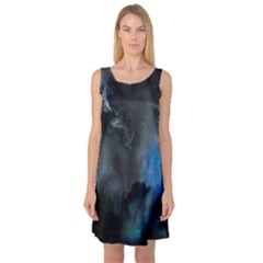 Space Star Blue Sky Sleeveless Satin Nightdress by Mariart