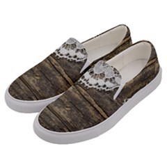 Shabbychicwoodwall Men s Canvas Slip Ons by NouveauDesign