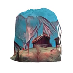 Modern Norway Painting Drawstring Pouches (xxl) by NouveauDesign