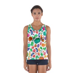 Pattern Autumn White Sport Tank Top  by kostolom3000shop