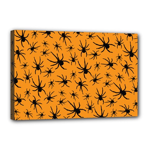 Pattern Halloween Black Spider Icreate Canvas 18  X 12  by iCreate