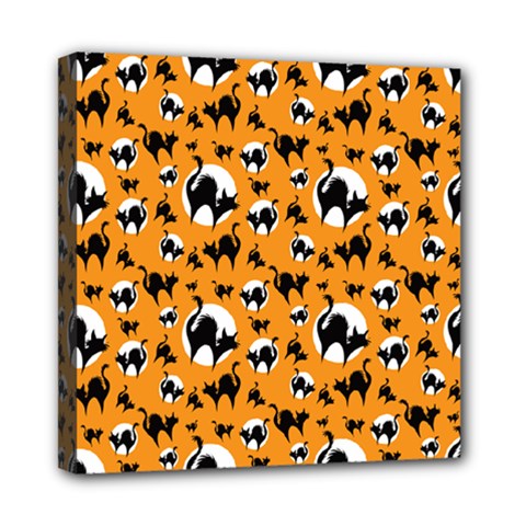 Pattern Halloween Black Cat Hissing Mini Canvas 8  X 8  by iCreate