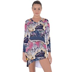 Modern Abstract Painting Asymmetric Cut-out Shift Dress by NouveauDesign