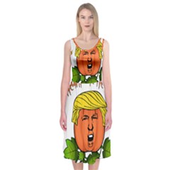 Trump Or Treat  Midi Sleeveless Dress by Valentinaart