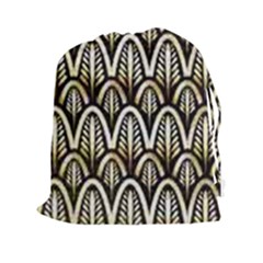 Art Deco Gold Black Shell Pattern Drawstring Pouches (xxl) by NouveauDesign