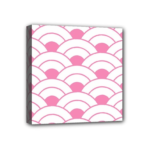 Art Deco Shell Pink White Mini Canvas 4  X 4  by NouveauDesign