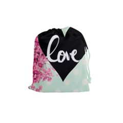 Modern Collage Shabby Chic Drawstring Pouches (medium)  by NouveauDesign