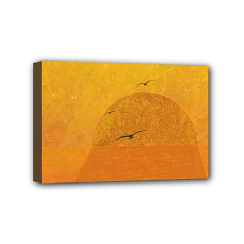 Sunset Mini Canvas 6  X 4  by berwies