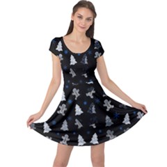 Ginger Cookies Christmas Pattern Cap Sleeve Dress by Valentinaart