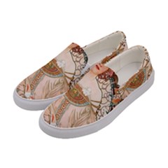 Alfons Mucha   F  Champenois Imprimeur ¨|diteur Women s Canvas Slip Ons by NouveauDesign