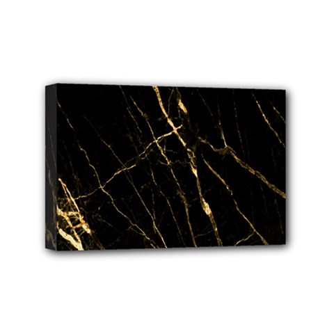Black Marble Mini Canvas 6  X 4  by NouveauDesign
