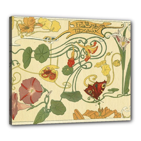 Floral Art Nouveau Canvas 24  X 20  by NouveauDesign