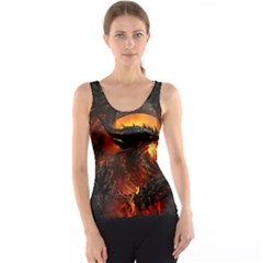 Dragon Legend Art Fire Digital Fantasy Tank Top by Celenk