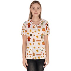 Thanksgiving Scrub Top by Valentinaart
