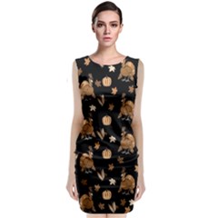 Thanksgiving Turkey  Sleeveless Velvet Midi Dress by Valentinaart