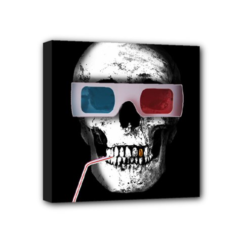 Cinema Skull Mini Canvas 4  X 4  by Valentinaart