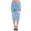 Santa and Rudolph pattern Velvet Midi Pencil Skirt View1