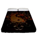 The Sign Ying And Yang With Floral Elements Fitted Sheet (King Size) View1