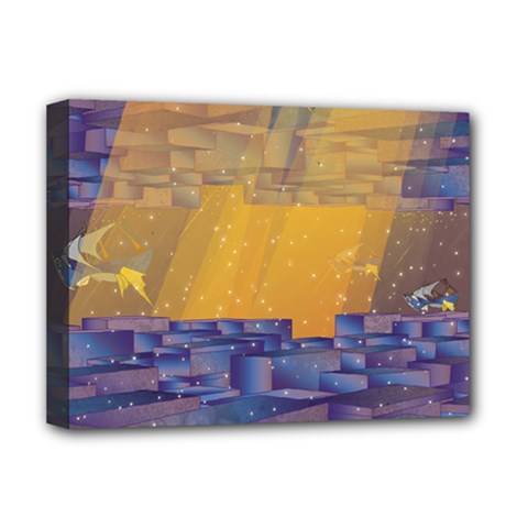 Up Down City Deluxe Canvas 16  X 12   by berwies