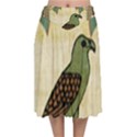 Egyptian Paper Papyrus Bird Velvet Flared Midi Skirt View1