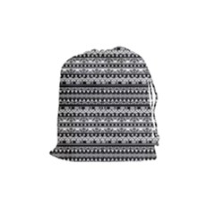Zentangle Lines Pattern Drawstring Pouches (medium)  by Celenk