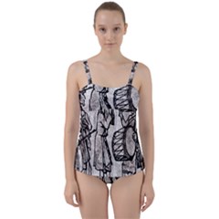 Man Ethic African People Collage Twist Front Tankini Set by Celenk
