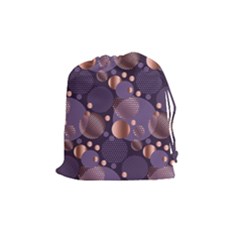 Random Polka Dots, Fun, Colorful, Pattern,xmas,happy,joy,modern,trendy,beautiful,pink,purple,metallic,glam, Drawstring Pouches (medium)  by NouveauDesign