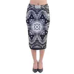 Mandala Calming Coloring Page Velvet Midi Pencil Skirt by Celenk