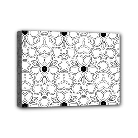 Pattern Zentangle Handdrawn Design Mini Canvas 7  X 5  by Celenk