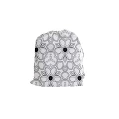 Pattern Zentangle Handdrawn Design Drawstring Pouches (small)  by Celenk