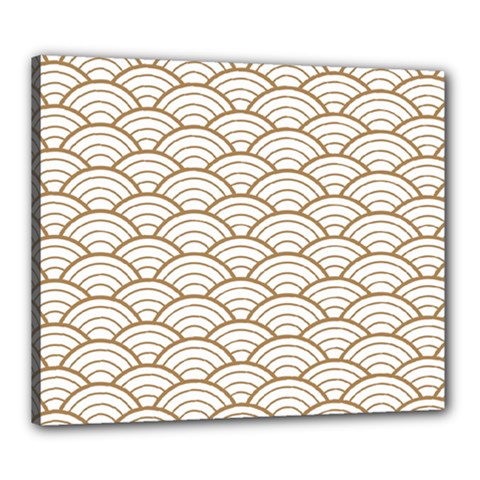 Art Deco,japanese Fan Pattern, Gold,white,vintage,chic,elegant,beautiful,shell Pattern, Modern,trendy Canvas 24  X 20  by NouveauDesign