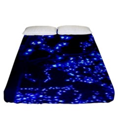 Lights Blue Tree Night Glow Fitted Sheet (king Size) by Celenk