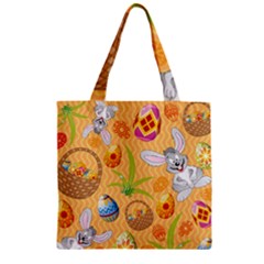 Easter Bunny And Egg Basket Zipper Grocery Tote Bag by allthingseveryone